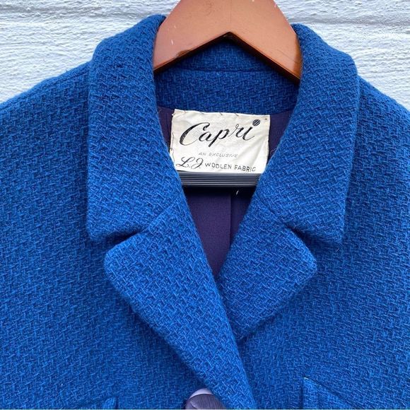 Vintage Capri L.J. Woolen Fabric Tweed Cropped Blazer Jacket - Picture 4 of 9